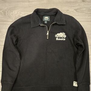 Roots Women's Black Half-Zip Sweatshirt